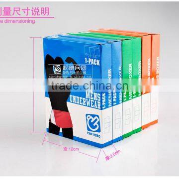 Pink Hero Mens Underwear Packaging boxes Colorful Paper Packaging Boxes