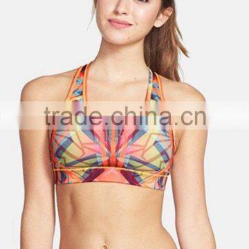 Newest sublimation printed women zebra bra