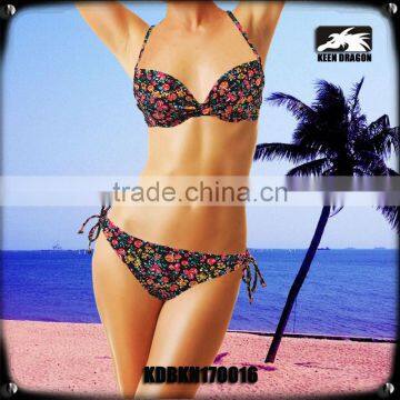 Custom design molded cup bathing suit Chinese style bikini swimwear