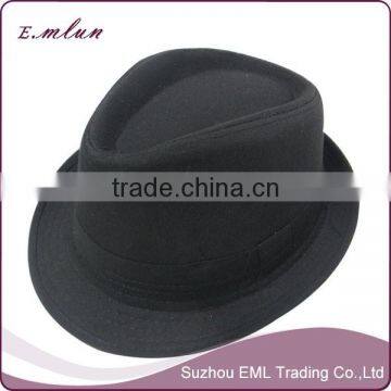 2015 Fashion Black Cotton Fedora Hat