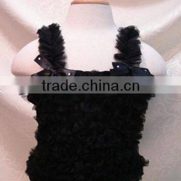 Plain Kids White Tank Petti Tops With Flower photo-2