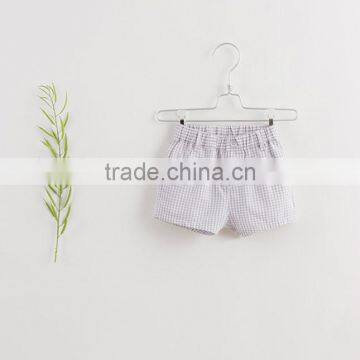 2017 Baby Boy Clothes 2pcs Set White Linen Blouse Chest Pocket Light Purple Grids Shorts photo-6
