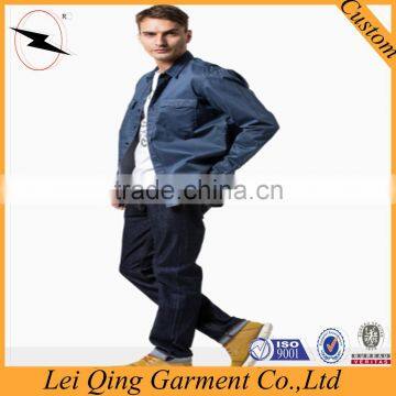 Mens Long Sleeve Stone Washed Denim Shirts photo-2