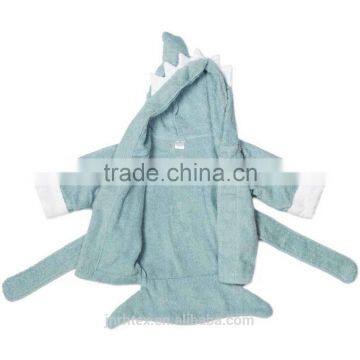 Cute Shark Cotton Terry Custom Design Baby Bathrobe photo-2