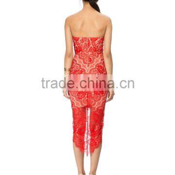 Fashion Sweetheart Neck Strapless Cocktail Dress With Graduated Hem