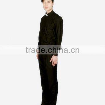 Long Sleeve Men's Black Clergy Shirts photo-2