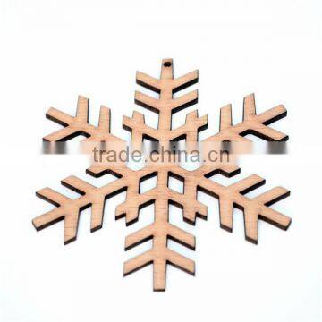 Rustic Snowflake Christmas Tree Decorations Laser Cut From Natural Wooden photo-4