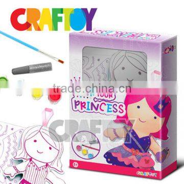 Color Your Princess Doodle Painting Water Color Set Coloring Kit Diy Toys