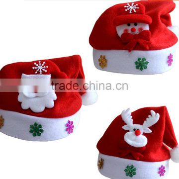 Snow Man Deer Santa Claus Shaped Christmas Hat With Light For Children and Adult