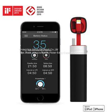 Power Bank Battery 3000mAh Smart APP Portable Mini Charger With MFI Lightning Cable for IPhone 6 6S photo-2