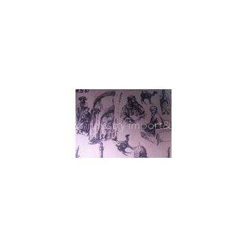 Printed Polycotton Fabric Regenerated Fabric Charcoal Drawing