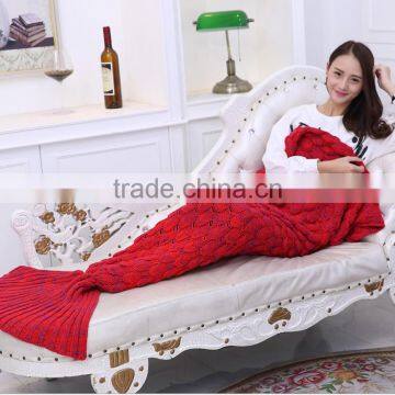 home textile new decorative crochet mermaid tail blanket