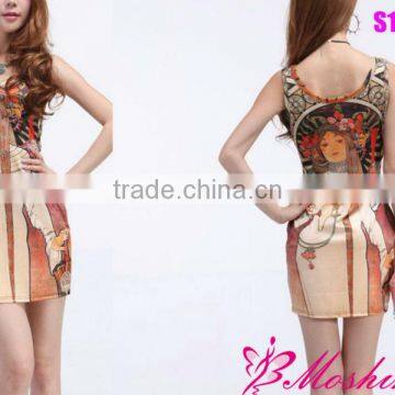 2013 New Women's Digital Printing Garland Bride Package Hip Dress