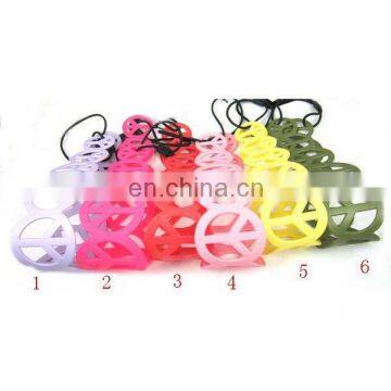 Fashion colorfull Peace sign soft PVC hairband big size HC80241