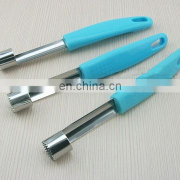 Creative design plastic handle stainless steel apple core puller for apple cutting