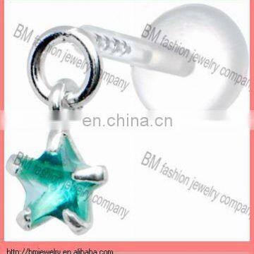 Fashion 16 gauge acrylic bioplast lip rings body piercing jewelry