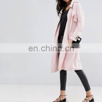 Womenv Pink Single Button Ladies Long Dust Coat photo-2