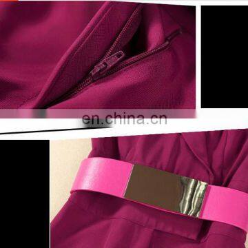 Maroon v Neck Fashion Show Brand Quality Twill Women Jumpsuit photo-4