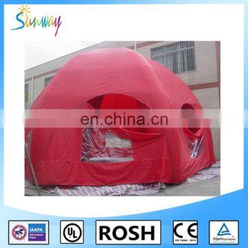 SUNWAY Red and White Inflatable Dome Tent,Tent With Inflatable Mattress