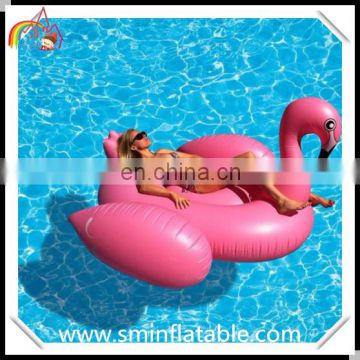 Promotional inflatable pink flamingo, water floating pool toy for advertising