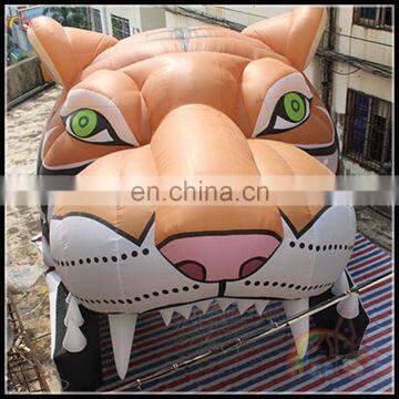 2017 New Design Inflatable Tiger Tunnel For Sprots Entrance Tiger Head Tent On Sale