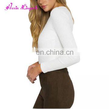 High Quality Long Sleeves Knitting v Neck White Women Jumpsuits and Rompers photo-2