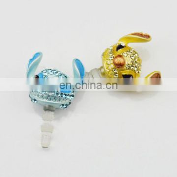 Funny decorated cartoon animal cell phone anti dust plug/wholesale cell phone dust plugs MCD-0051