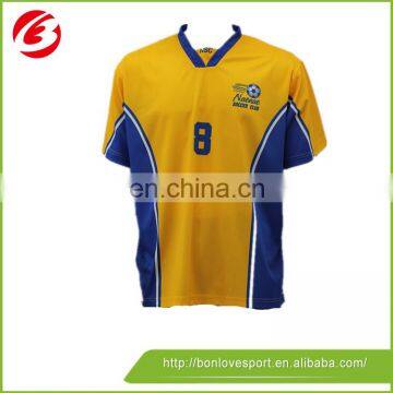 High Quality Soccer Wear Yellow Blue Football Jersey