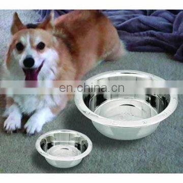 Stainless steel coloured anti skid dog bowl