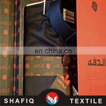 70/30 polyester and viscose line design fabric material saudi style muslim clothing arab thobe thawb robe abaya thoub