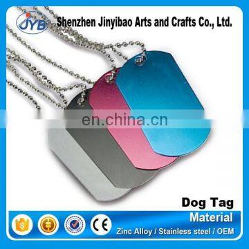 Custom blank anodized aluminum dog tags