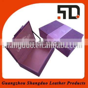 Custom Packing Box Delicate Noble Purple Human leather Gift Box