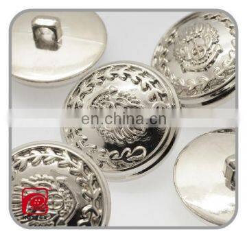 olive branch embossed logo metal plastic buttons for blazers,silver shank button