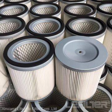 Wood pulp fiber air filter cartridge