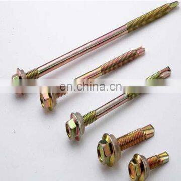 hex washer head self drilling screw with EPDM washer zinc plated