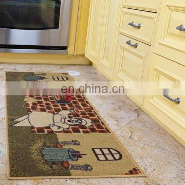 New Design Custom Print Non Slip Modern Water Absorbent Kitchen Floor Mats