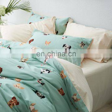 RAWHOUSE Design 4 Pcs Cotton 100 Kids Cartoon Dog Printing Bedding Set photo-5