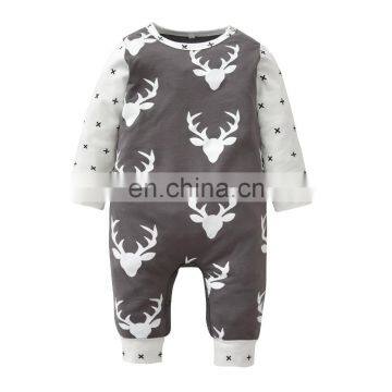 Deer Printed Baby Rompers Newborn Infant Jumpsuit Toddler Kids Clothing Cute Baby Boy Christmas Clothes