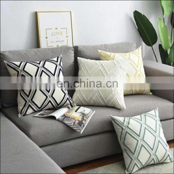 decoration Contrast stitching tassel square pillow for Office room