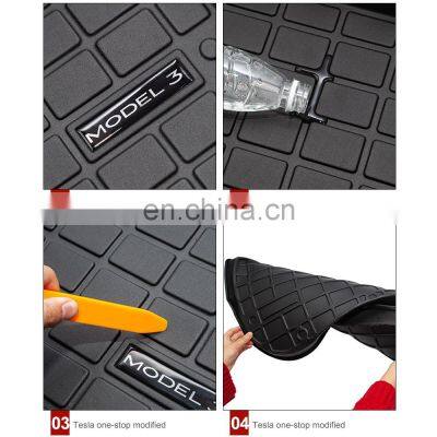Carest Model3 Car Front Trunk Mat TPE Rubber Floor Tasteless For Tesla Model 3 Accessories Fit Argo Before Cargo Tray Waterproof photo-4