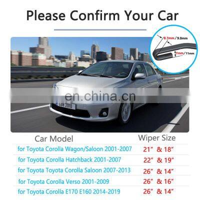 for Toyota Corolla 2001~2019 E120 E130 AR10 E121 E160 E170 Car Wipers Blade Accessories Windshield Wipers Wagon Hatchback Saloon