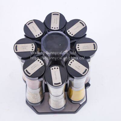 16 Jars Revolving Spice Rack Set Without Spice Rack Set photo-3