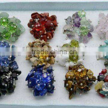 Fashion Natural chip stone wrap rings