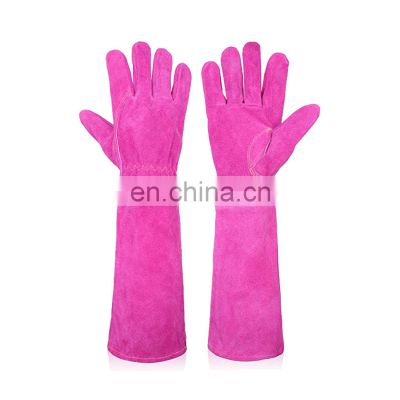 HANDLANDY Breathable Cowhide Leather Garden Gloves for Digging Planting Protective Garden Gloves