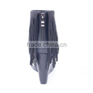 Fashionable Party Wear Wedge Woman Tassel Sandals Cheap With Back Zipper photo-5