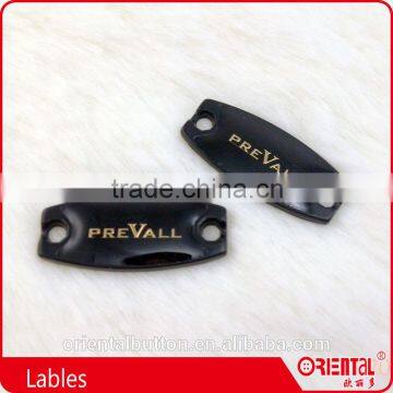 clear enameled metal logo black lables for men suits