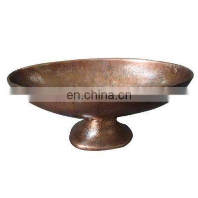 solid copper metal fruit bowl