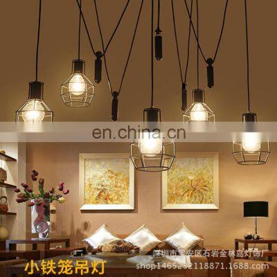 Retro Loft Industrial Iron Hanging Lights E27 110V 220V LED Black Pendant Lamps for Kitchen Living Room Bedroom Aisle Restaurant photo-4