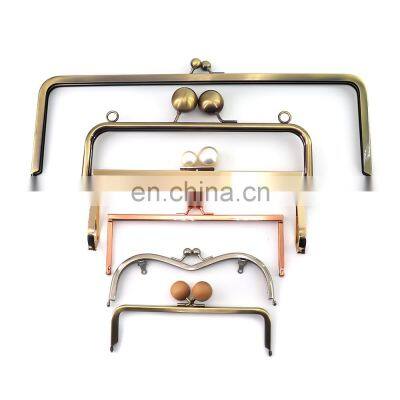 Low MOQ Handbag Purse Wallet Hardware Accessories Shiny Pearl-colored Silver Ball Clasp Kiss Frame photo-2