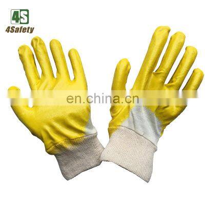 4SAFETY Yellow Nitrile Latex Coated Safety Gloves